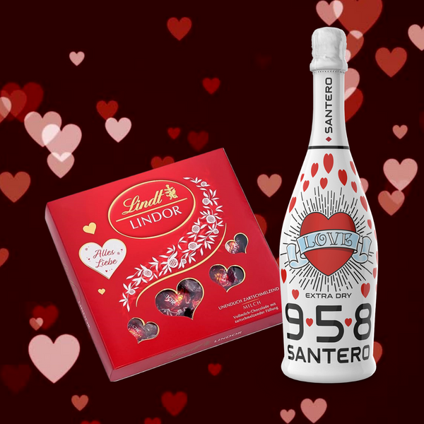 Valentijns cadeau pakket 2 - Lindt Chocolade - Santero Love  - Valentijn - kado pakket