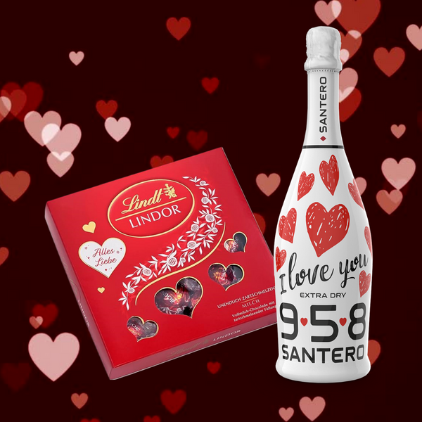 Valentijns cadeau pakket 1 - Lindt Chocolade - Santero Love  - Valentijn - kado pakket
