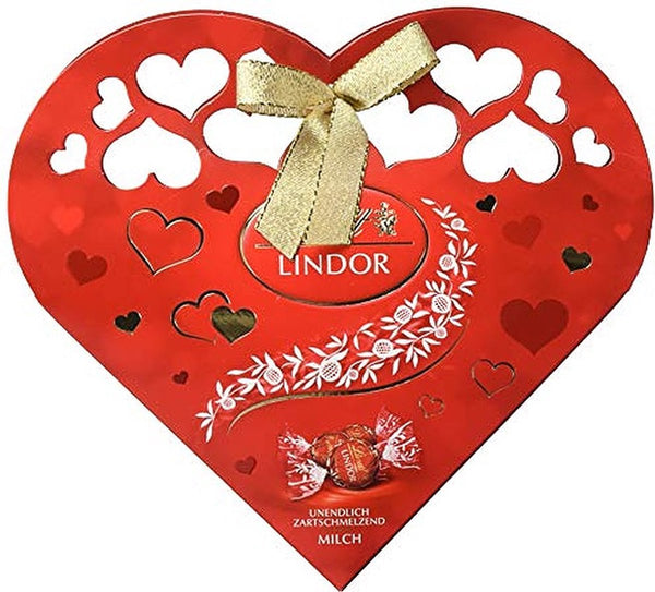 lindt chocolade melk in hartvormige verpakking Valentijn